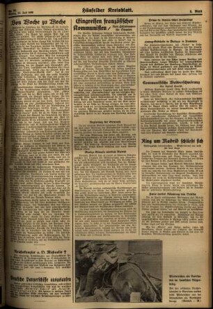 Zweite Ausgabe vom Montag, den 27. Juli 1936.