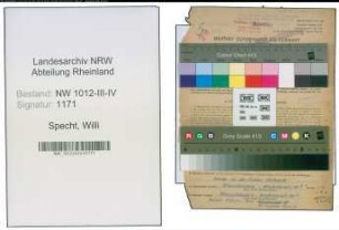 Entnazifizierung Willi Specht , geb. 11.04.1899 (Architekt)