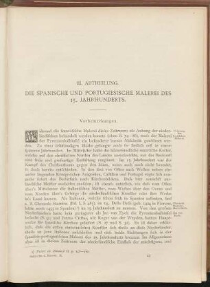 Dritte Abtheilung. Die spanische und portugiesische Malerei des 15. Jahrhunderts.