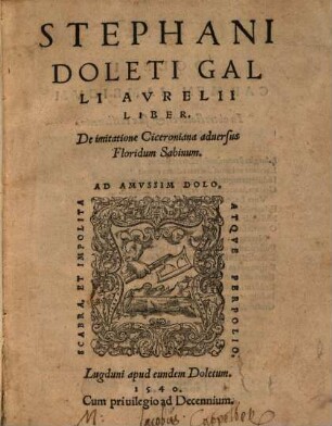 De imitatione Ciceroniana adversus Floridum Sabinum