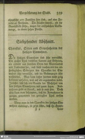 Siebzehender Abschnitt. Charakter, Sitten und Gewohnheiten der hiesigen Einwohner