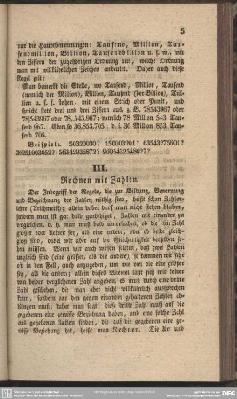 III. Rechnen mit Zahlen