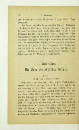II. Abtheilung. Die Erde als physischer Körper