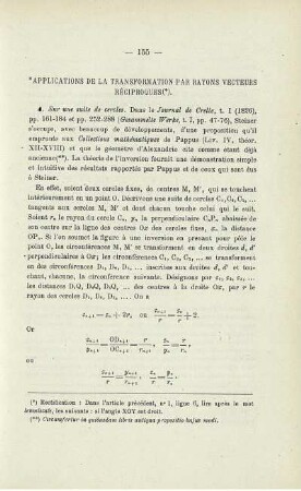 APPLICATIONS DE LA TRANSFORMATION PAR RAYONS VECTEURS RÉCIPROQUES.