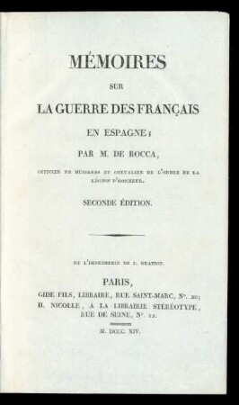 Mémoires Sur La Guerre Des Français En Espagne