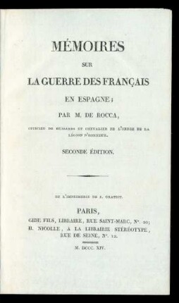 Mémoires Sur La Guerre Des Français En Espagne