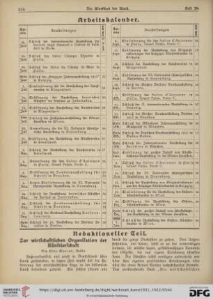 Zur wirtschaftlichen Organisation der Künstlerschaft
