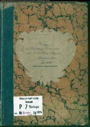 Belegakte zum Heiratsregister 1814 der Munizipalität Gemen (H 1814)