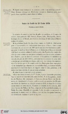 Séance du Comité du 21 février 1870