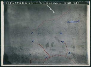 Foto gegnerischer Stellungen wetlich von Bullecourt zwischen Arras und Cambrai (Luftbild)