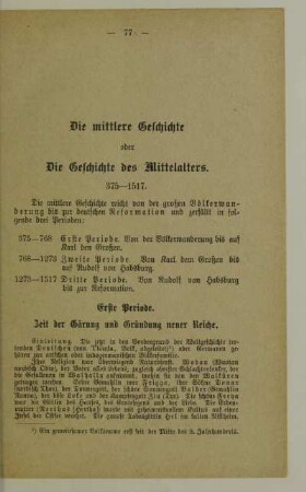 Die mittlere Geschichte oder die Geschichte des Mittelalters 375-1517.