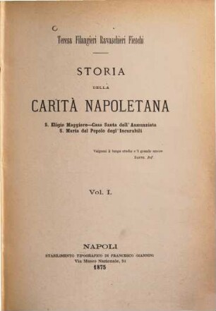 Storia della Carità napoletana. I