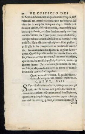 Quod anima sit aeterna, & quid sit secundum philosophorum varias opiniones. Caput. XVII.