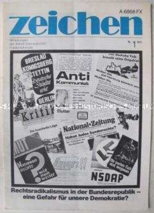 Mitteilungsblatt der Aktion Sühnezeichen u.a. über Rechtsradikalismus in der Bundesrepublik - Sachkonvolut