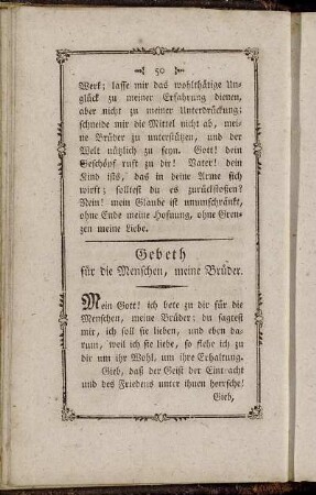 Gebeth für die Menschen, meine Brüder