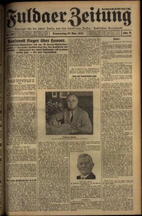 Erste Ausgabe vom Donnerstag, den 10. November 1932.