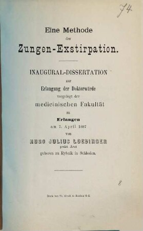 Eine Methode der Zungen-Exstirpation