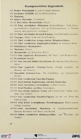 Kunstgewerbliche Gegenstände (Nr. 408-493)