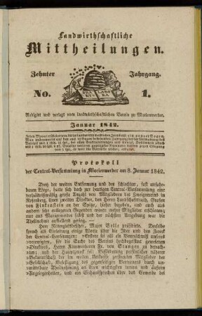 Zehnter Jahrgang. No. 1.