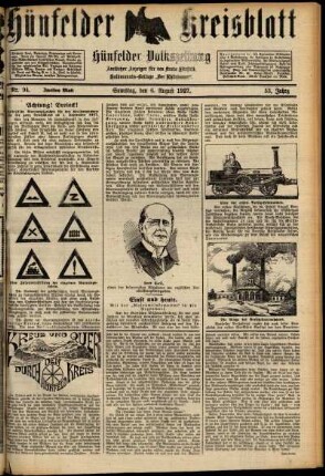 Zweite Ausgabe vom Samstag, den 06. August 1927.