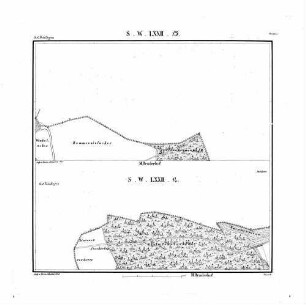 Kartenblatt SW LXXII 13 14 Stand 1840 (Multiblatt 1:5000)