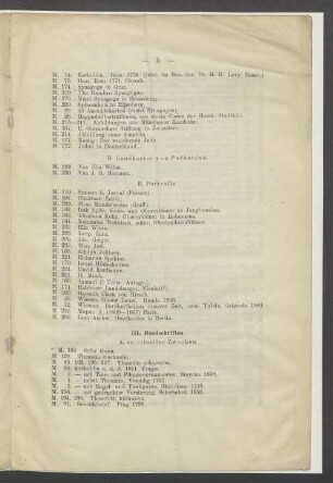 III. Handschriften