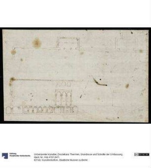 Diocletians Thermen, Grundrisse und Schnitte der Umfassung
