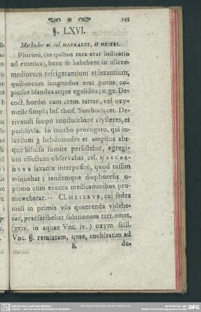§. LXVI. Methodus m. cel. Markardi, et Meieri