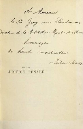 De la justice pénale : étude philos. sur le droit de punir