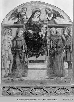 Madonna mit Christuskind, Heiligen und Engeln