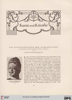 Die Neuaufstellung der "Turfanfunde" im Museum für Völkerkunde zu Berlin