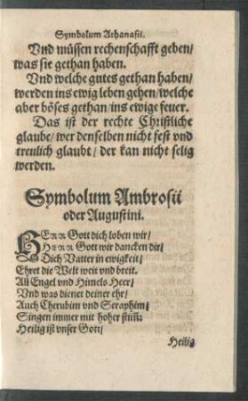 Symbolum Ambrosii oder Augustini.