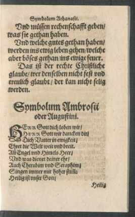 Symbolum Ambrosii oder Augustini.