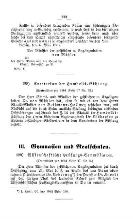 Wissenschaftliche Prüfungs-Commissionen : [III. Gymnasien und Realschulen]