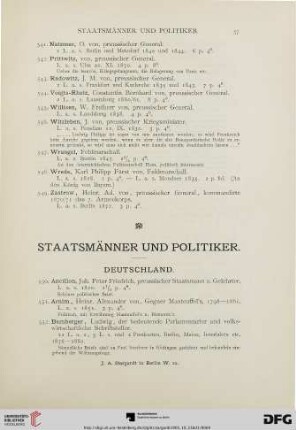 Staatsmänner und Politiker (Nr. 550-870)