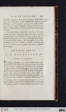 (Lettre CCCXI - CCCXX)
