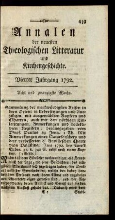 Acht und zwanzigste Woche