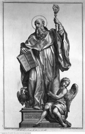 Le statue de' dodici apostoli esistenti nella Basilica Lateranense scolpite da celebri autori, San Pietro in Vaticano, der heilige Benedikt