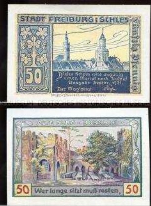 Freiburg in Schlesien, Notgeldserie , 50 Pfennig