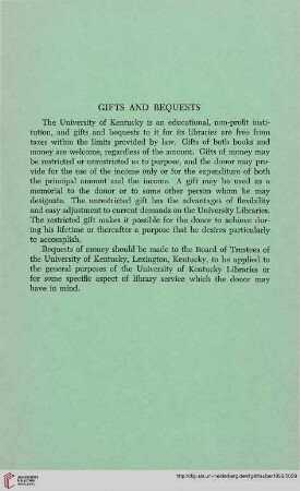 Gifts and bequests