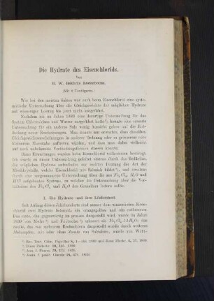Die Hydrate des Eisenchlorids.