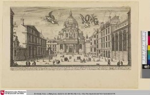 RECEUIL DES PLUS BEAUX EDIFICES ET FRONTISPICES DES EGLIZES DE PARIS, Le grand Portail et Eglise de SORBONNE, Bl. 7 [Ansicht des Portals und der Kirche der Sorbonne]