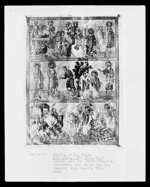Homilien des Gregor von Nazianz — Bekehrung und Taufe des heiligen Gregor, Folio 87verso