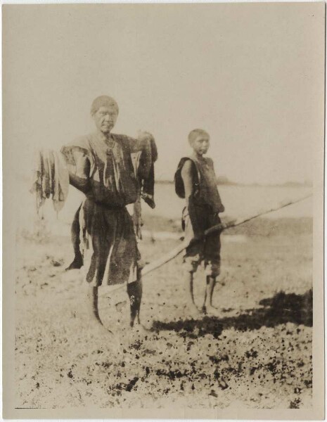 Guarayo Indians in raffia shirts