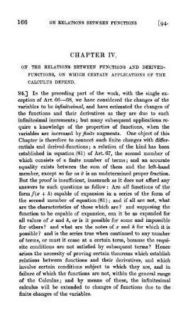 Chapter IV. On the relations between functions and derived-functions, on which chertain applications of the calculus depend.