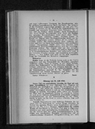 Sitzung am 13. Juli 1926.