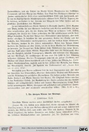 7. Die übrigen Räume der Beletage