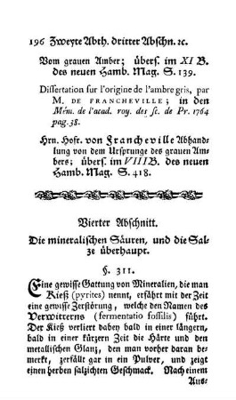 Kieß, und die Verwitterung desselben; Vitriol (§§. 311, 312)