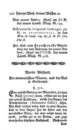 Kieß, und die Verwitterung desselben; Vitriol (§§. 311, 312)