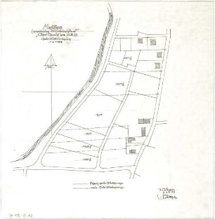 Gsaenger, Gustav; Moosburg - Oberes Gereuth (Bayern); Siedlung - Erweiterung des Bebauungsplans vom 20. September 1949 (Lageplan)
